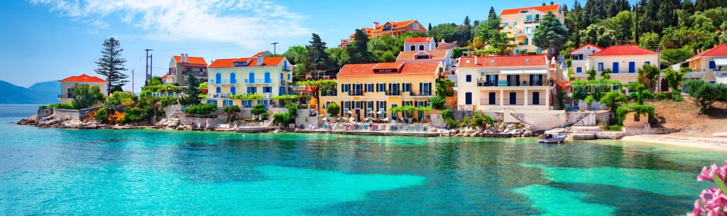 Fiskardo harbour in Kefalonia